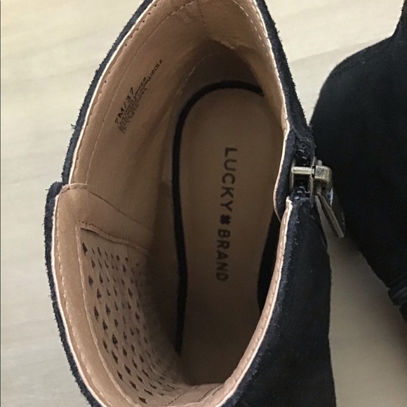 Lucky Brand Cow Split Suede Booties - Picture 3 of 5